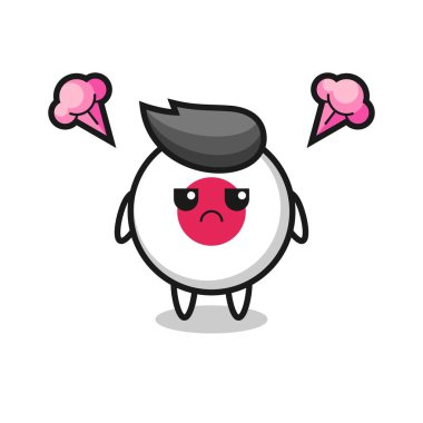 Sevimli Japon bayrak karikatür karakteri, tişört, etiket, logo elementi için şirin bir tasarım.