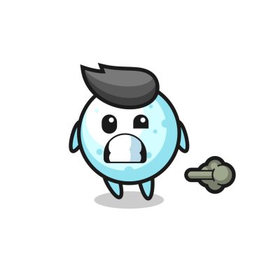 Kar topu çizgi filminin osuruğu, tişört, çıkartma, logo elementi için şirin tasarımı.