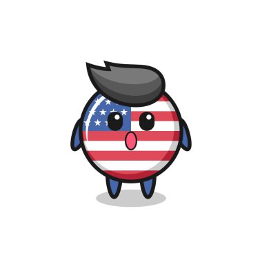 Amerika Birleşik Devletleri bayrak karikatürü, tişört, çıkartma, logo elementi için şirin bir tasarım.