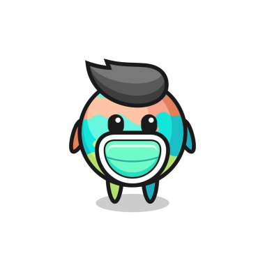 Maske takan şirin banyo bombaları tişört, çıkartma, logo elementi için şirin bir tasarım.