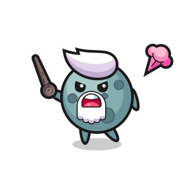 Şirin asteroit dedem sinirlenmeye başladı. Tişört, çıkartma, logo elementleri için şirin bir tasarım.