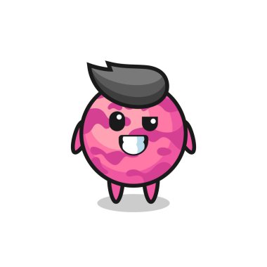 Güzel bir dondurma kepçesi maskotu iyimser bir yüzü, tişört, çıkartma, logo elementi için şirin bir tasarımı var.