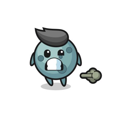 Asteroit çizgi filminin osurması, tişört, çıkartma, logo elementi için şirin bir tasarım.