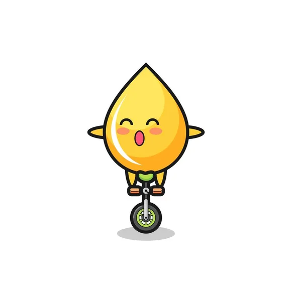 可爱的蜂蜜下降的角色是骑马戏团自行车 可爱的T恤风格设计 标志元素 — 图库矢量图片