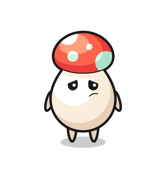 Geste Paresseux Personnage Dessin Animé Champignon Conception Style Mignon Pour — Image vectorielle