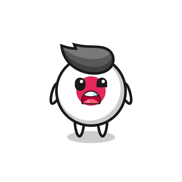 Shocked Face Cute Japan Flag Badge Mascot Cute Style Design — Stock Vector