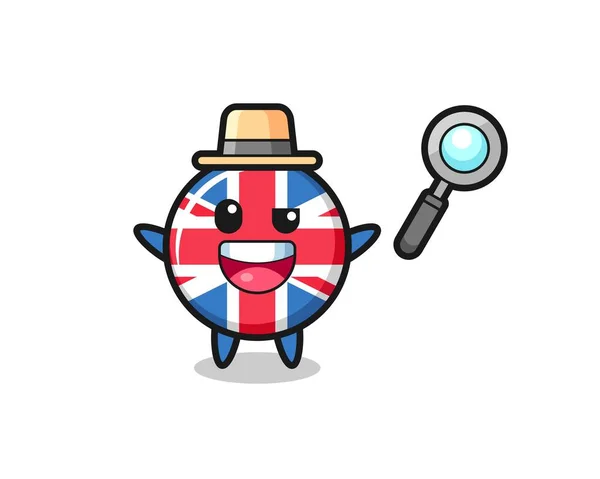 Abbildung Des Abzeichens Der Flagge Des Vereinigten Königreichs Als Detektiv — Stockvektor