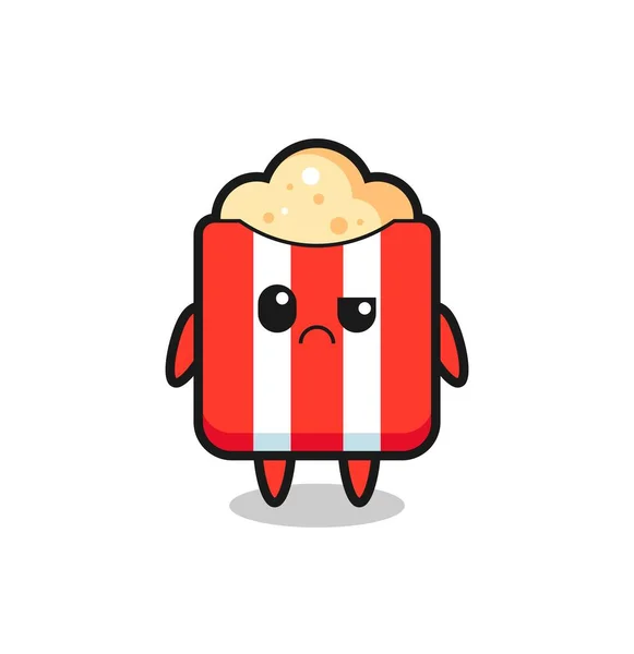 Mascot Popcorn Sceptical Face Cute Style Design Shirt Sticker Logo — Stock Vector