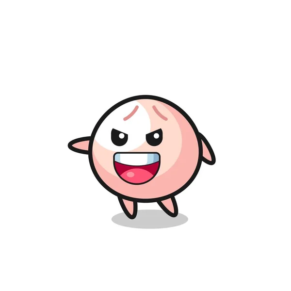 Dibujos Animados Meatbun Con Pose Muy Emocionada Diseño Estilo Lindo — Vector de stock