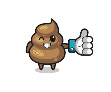 Sosyal medya sembolü olan şirin kaka, tişört, etiket, logo ögesi için şirin tasarım