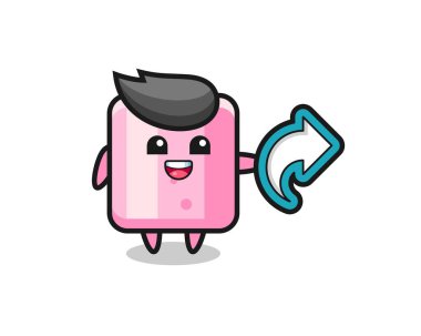 Şirin lokum, sosyal medya paylaşımı sembolü, tişört, etiket, logo ögesi için şirin tarz tasarımı