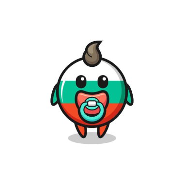 Baby Bulgaria marka emziği olan çizgi film karakteri, tişört, çıkartma, logo elementi için şirin bir tasarım.