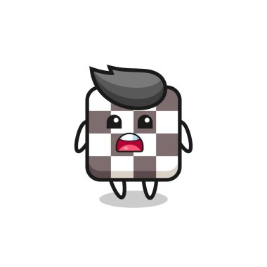 Özür dileyerek satranç tahtası çizimi, tişört, etiket, logo elementi için şirin bir tasarım.