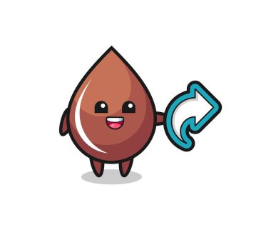 Şirin çikolata damlası sosyal medya paylaşımı sembolü, tişört, etiket, logo ögesi için şirin tasarım