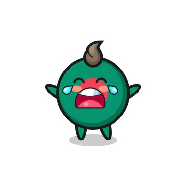 Ağlayan bangladeş bayrak rozeti güzel bebek, tişört, çıkartma, logo elementi için şirin tasarım.