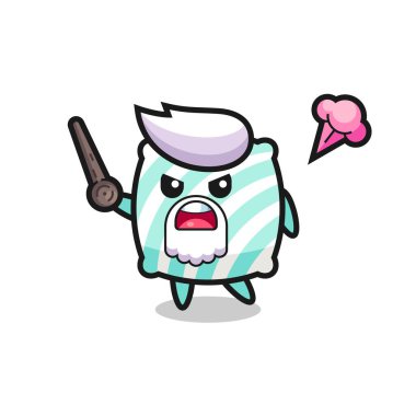 Şirin yastık büyükbaba sinirlenmeye başladı. Tişört, çıkartma ve logo için şirin bir tasarım.