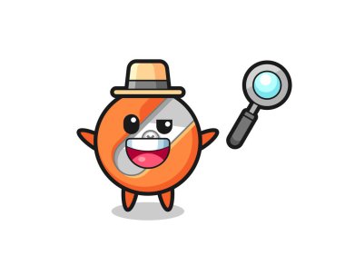 Bir davayı çözmeyi başaran bir dedektif olarak kalem açacağının resmi. Gömlek, çıkartma ve logo elementleri için şirin bir tasarım.