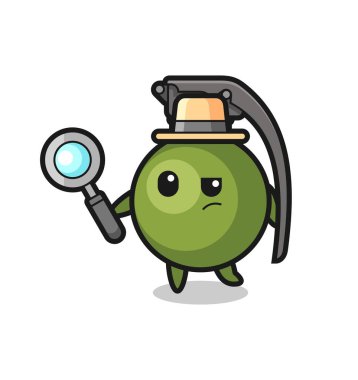 El bombası dedektifi bir davayı inceliyor. Tişört, çıkartma ve logo için şirin bir tasarım.