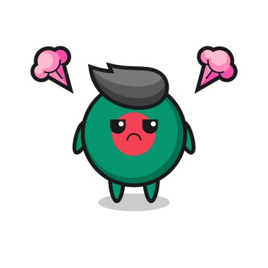 Sevimli bangladeş bayrak karikatür karakteri, tişört, çıkartma, logo elementi için şirin bir tasarım.