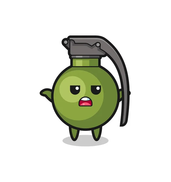Grenade Mascot Character Saying Know Cute Style Design Shirt Sticker — 图库矢量图片
