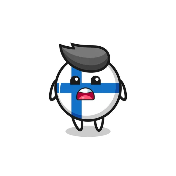 Finland Flag Badge Illustration Apologizing Expression Saying Sorry Cute Style — 图库矢量图片