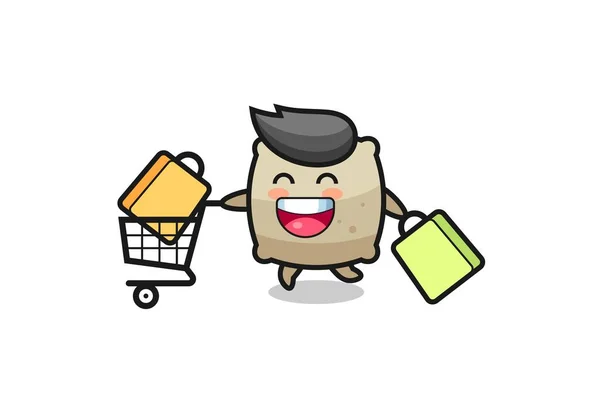 Black Friday Illustration Cute Sack Mascot Cute Style Design Shirt — 图库矢量图片