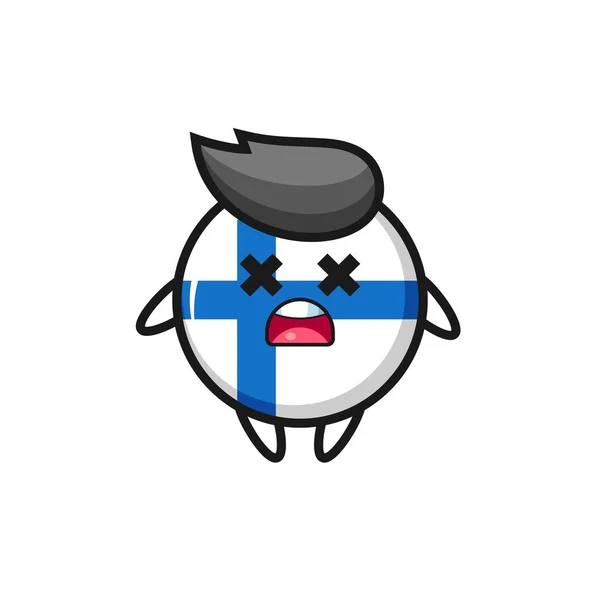 Personagem Morto Mascote Emblema Bandeira Finland Design Estilo Bonito Para —  Vetores de Stock