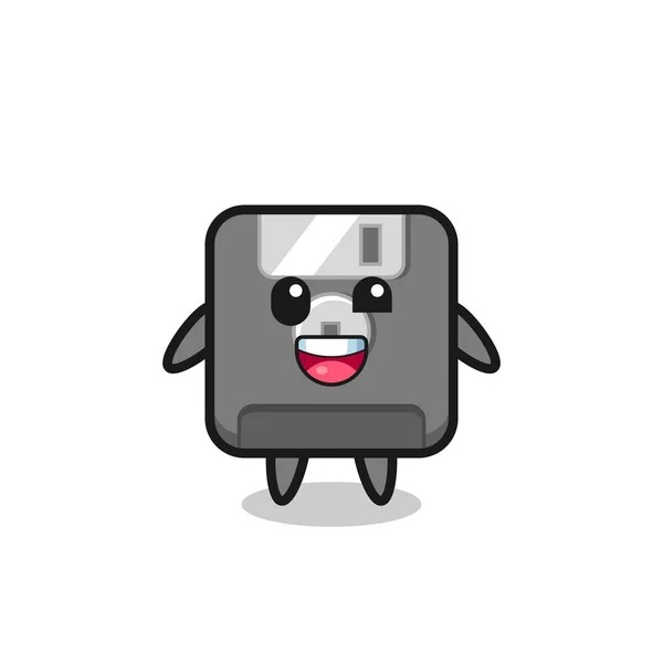 Illust Floppy Disk Character Awkward Poses Lindo Diseño Estilo Para — Vector de stock