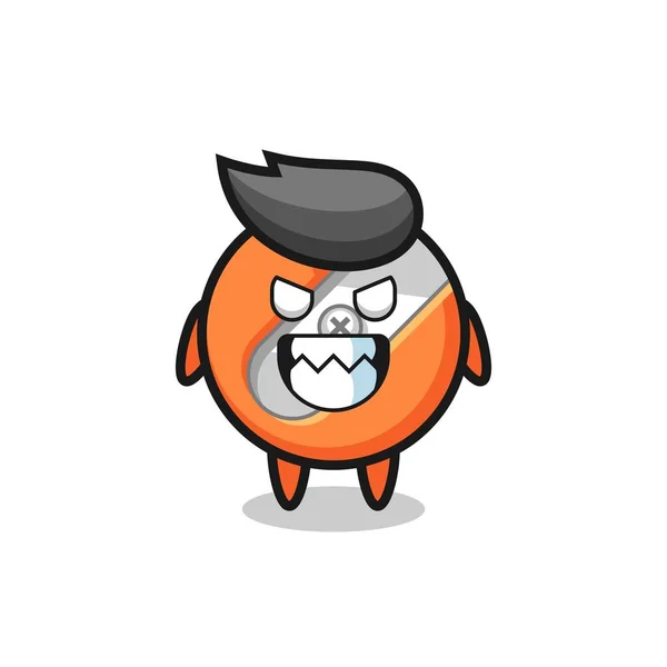 Evil Expression Pencil Sharpener Cute Mascot Character Cute Style Design — 图库矢量图片