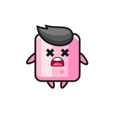 Ölü lokum maskotu karakteri, tişört, çıkartma, logo elementi için şirin bir tasarım.