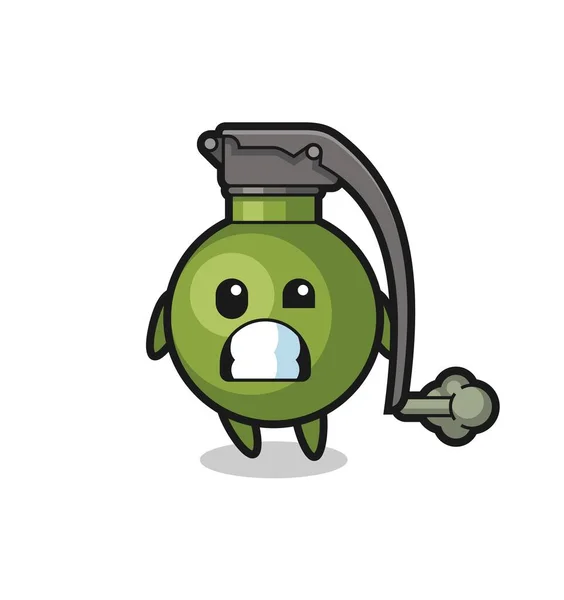 Illustration Grenade Dessin Animé Faisant Pet Conception Style Mignon Pour — Image vectorielle