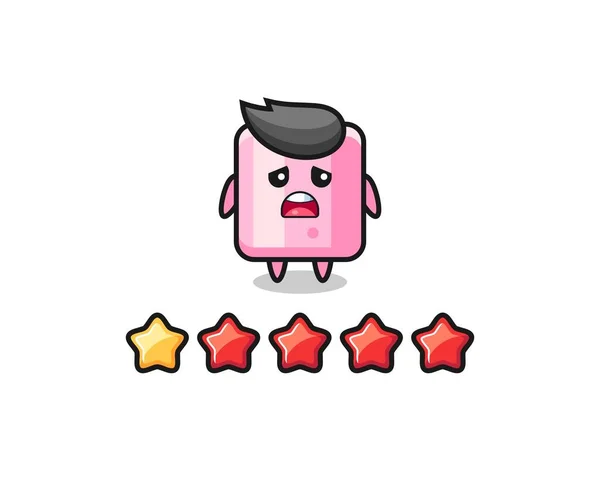 Ilustração Cliente Classificação Personagem Bonito Marshmallow Com Estrela Design Estilo — Vetor de Stock