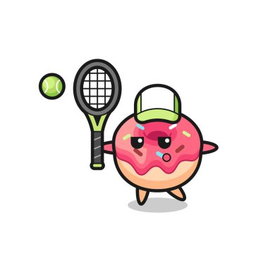 Tenis oyuncusu rolünde donut karakteri.