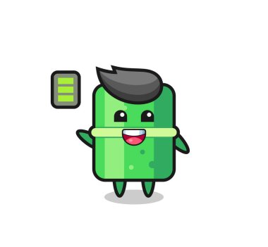 Bambu maskot karakteri enerjik bir jest, tişört, çıkartma, logo elementi için şirin bir tasarım.
