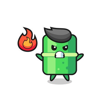 Kızgın jestli bambu karakter karikatürü, tişört, çıkartma, logo elementi için şirin tasarım.