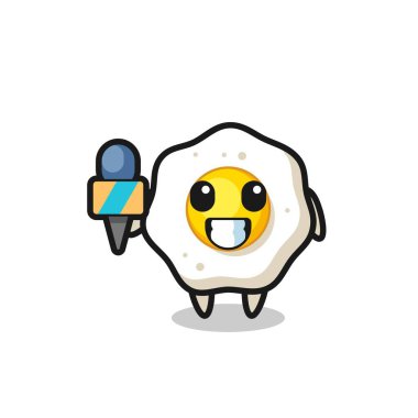 Haber spikeri olarak sahanda yumurtanın maskotu tişört, çıkartma ve logo elementi için şirin bir tasarım.