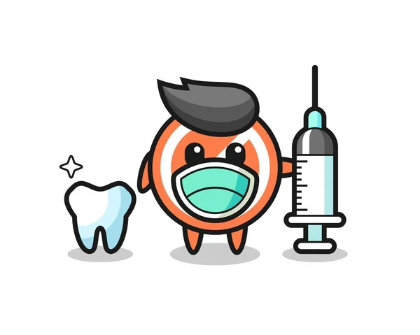 Personagem Mascote Sinal Parada Como Dentista Design Estilo Bonito Para —  Vetores de Stock