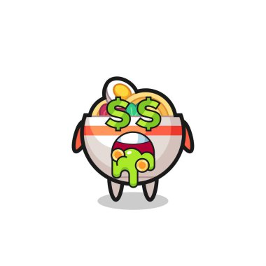 Şehriye kasesi karakteri para için çıldırıyor.