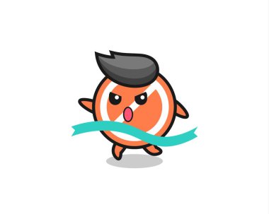 Şirin dur işareti illüstrasyonu bitiş noktasına ulaşıyor, tişört, etiket, logo ögesi için şirin bir tasarım