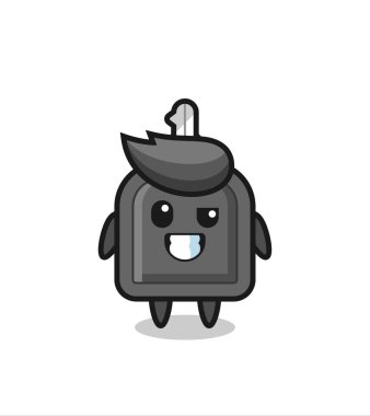 İyimser yüzlü şirin araba anahtarı maskotu, tişört, çıkartma, logo elementi için şirin bir tasarım.