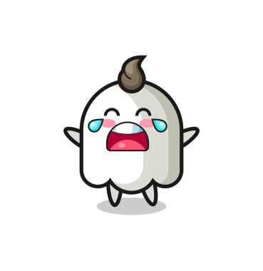 Ağlayan şirin bebek resmi, tişört, çıkartma, logo elementi için şirin tasarım.