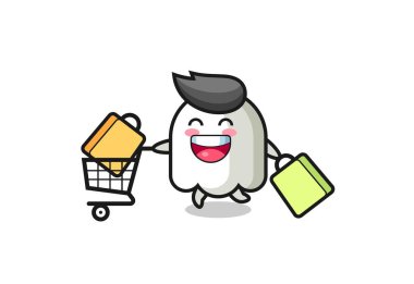 Kara Cuma illüstrasyonu, şirin hayalet maskotu tişört, çıkartma, logo elementi için şirin tasarım.