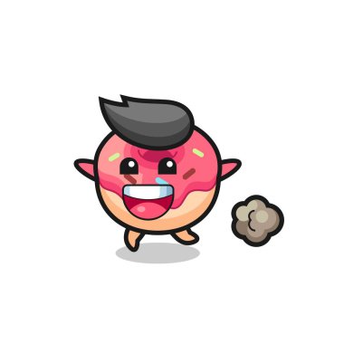 Koşu pozlu mutlu çörek çizgi filmi.