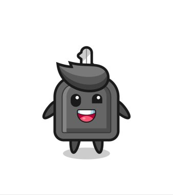 Garip pozları olan bir arabanın anahtar karakteri, tişört, çıkartma, logo elementi için şirin bir tasarım.