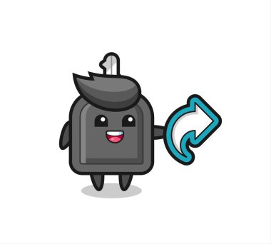 Şirin araba anahtarı sosyal medya paylaşım sembolü, t-shirt, etiket, logo ögesi için şirin biçim tasarımı