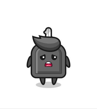 Araba anahtarının hayal kırıklığına uğramış ifadesi, tişört, etiket, logo ögesi için şirin bir tasarım.