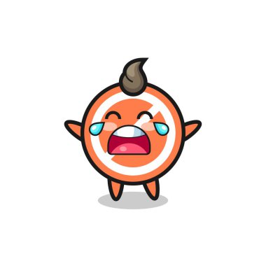 Ağlama, dur işareti şirin bebek, tişört, çıkartma, logo elementi için şirin tasarım.