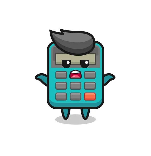 Personagem Mascote Calculadora Dizendo Que Não Sei Design Estilo Bonito — Vetor de Stock