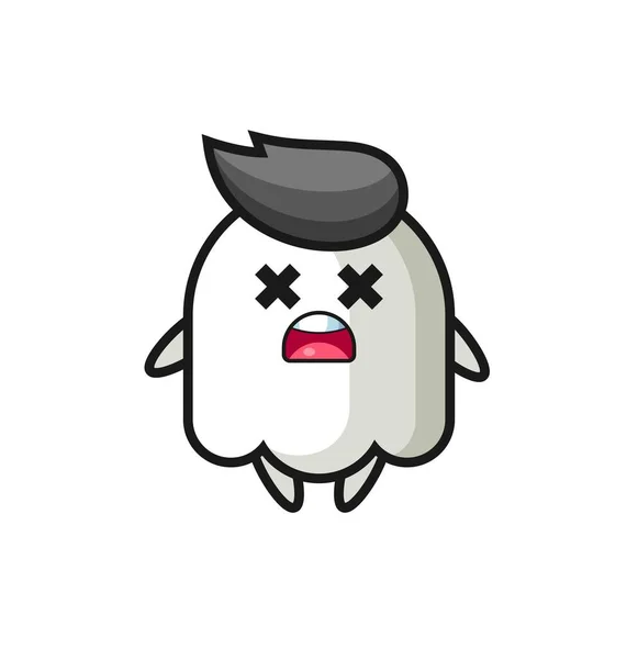 Personagem Mascote Fantasma Morto Design Estilo Bonito Para Shirt Adesivo — Vetor de Stock
