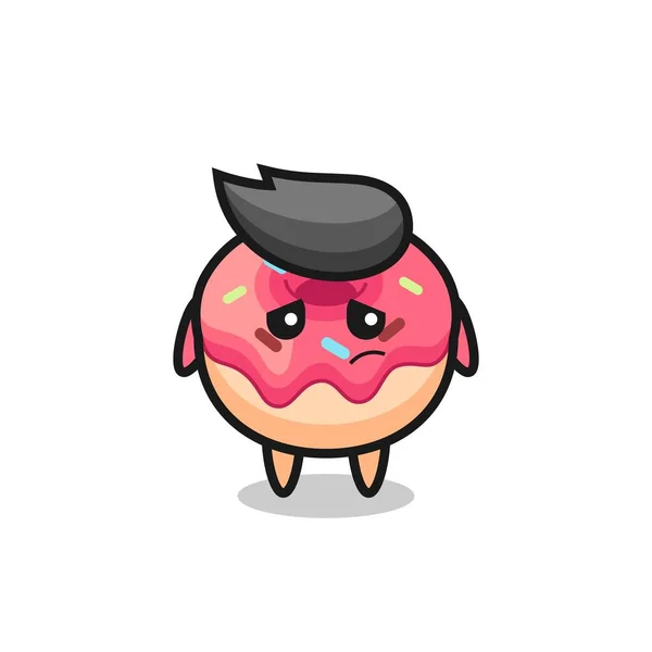 Gesto Preguiçoso Personagem Desenho Animado Donut — Vetor de Stock
